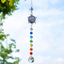 Load image into Gallery viewer, Turtle with Evil Eyes Wall Hanging with Suncatcher Crystals - Wall Hanging