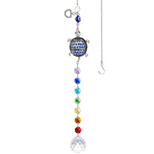 Load image into Gallery viewer, Turtle with Evil Eyes Wall Hanging with Suncatcher Crystals - Wall Hanging