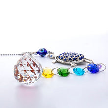 Load image into Gallery viewer, Turtle with Evil Eyes Wall Hanging with Suncatcher Crystals - Wall Hanging