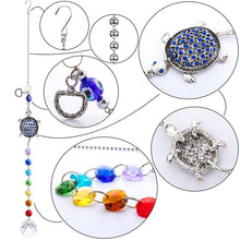 Load image into Gallery viewer, Turtle with Evil Eyes Wall Hanging with Suncatcher Crystals - Wall Hanging