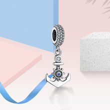 Load image into Gallery viewer, Unique Anchor Themed Evil Eye Silver Pendant - Pendant