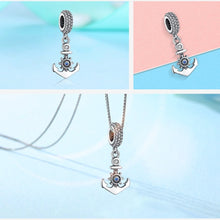 Load image into Gallery viewer, Unique Anchor Themed Evil Eye Silver Pendant - Pendant
