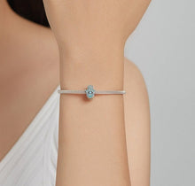 Load image into Gallery viewer, Upward Facing Turquoise Hamsa Hand with Evil Eye Charm Bead - Charm Bead