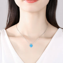 Load image into Gallery viewer, Vibrant Blue Hamsa Hand with Evil Eye Necklace - Necklace