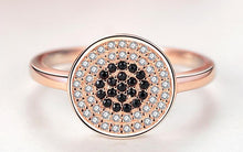 Load image into Gallery viewer, White and Black Stone Cluster Evil Eye Silver Ring - Ring6Silver