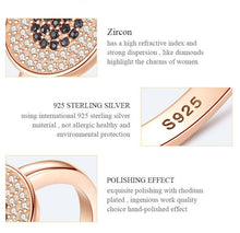 Load image into Gallery viewer, White and Black Stone Cluster Evil Eye Silver Ring - Ring7Rose Gold