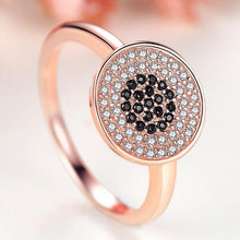 Load image into Gallery viewer, White and Black Stone Cluster Evil Eye Silver Ring - Ring7Rose Gold