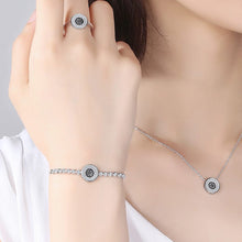 Load image into Gallery viewer, White and Black Stone Cluster Evil Eye Silver Ring - Ring7Rose Gold