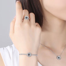 Load image into Gallery viewer, White and Black Stone Evil Eye Silver Cluster Necklaces - NecklaceSilver