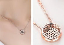 Load image into Gallery viewer, White and Black Stone Evil Eye Silver Cluster Necklaces - NecklaceRose Gold