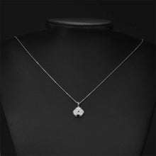 Load image into Gallery viewer, White and Black Stone Eye-Shaped Evil Eye Silver Necklace - Necklace