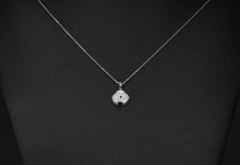 Load image into Gallery viewer, White and Black Stone Eye-Shaped Evil Eye Silver Necklace - Necklace