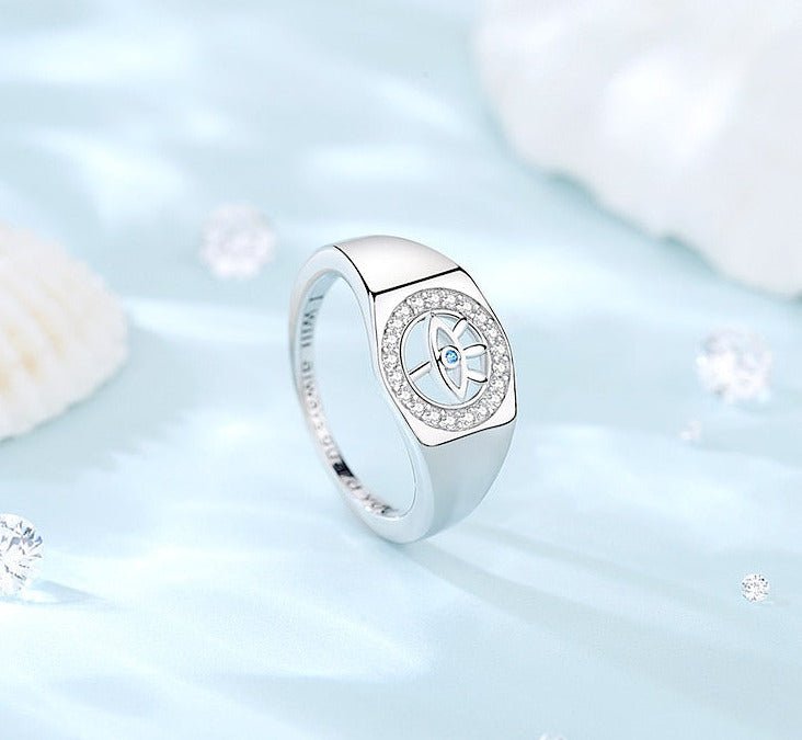 Bague Vintage Main De Fatma Avec Pierre Bleue œil Protecteur - Occasion