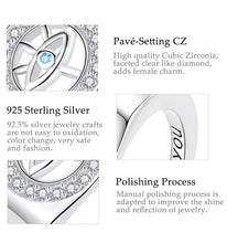 Load image into Gallery viewer, White and Blue Stone Evil Eye Signet Ring - Ring