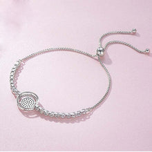 Load image into Gallery viewer, White and Blue Stone Evil Eye Silver Bracelets - BraceletRose Gold