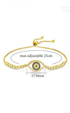 Load image into Gallery viewer, White and Blue Stone Eye Shaped Evil Eye Silver Bracelets - BraceletRose Gold