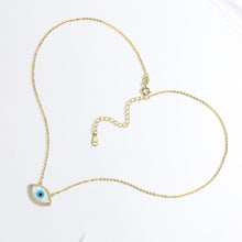 Load image into Gallery viewer, White and Blue Stones Evil Eye Silver Necklaces - NecklaceGold