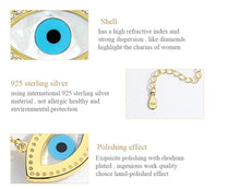 Load image into Gallery viewer, White and Blue Stones Evil Eye Silver Necklaces - NecklaceGold
