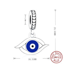 Load image into Gallery viewer, White and Dark Blue Enamel Evil Eye Silver Necklace - Necklace