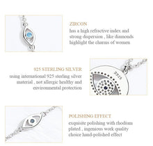 Load image into Gallery viewer, White and Light Blue Stone Dual Evil Eye Silver Necklace - Necklace