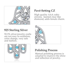 Load image into Gallery viewer, White and Light Blue Stone Hamsa Hand Silver Pendant and Necklace - NecklaceOnly Pendant