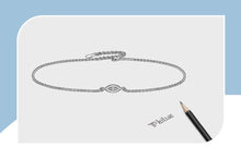 Load image into Gallery viewer, White and Single Blue Stone Evil Eye Silver Necklace - Necklace