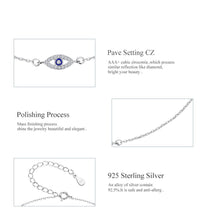 Load image into Gallery viewer, White and Single Blue Stone Evil Eye Silver Necklace - Necklace