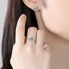 Load image into Gallery viewer, White and Single Blue Stone Evil Eye Silver Ring - Ring6