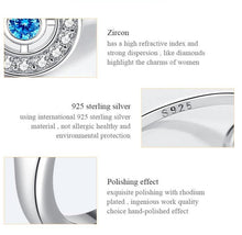 Load image into Gallery viewer, White and Single Blue Stone Evil Eye Silver Ring - Ring6