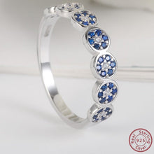 Load image into Gallery viewer, White and White Stone Evil Eye Silver Band Ring - Ring8