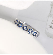 Load image into Gallery viewer, White and White Stone Evil Eye Silver Band Ring - Ring8