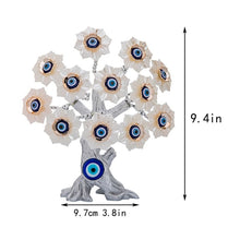 Load image into Gallery viewer, White Flower Evil Eyes on Feng Shui Tree of Life Evil Eye Desktop Ornament - Ornament