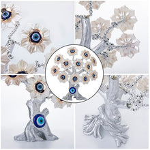 Load image into Gallery viewer, White Flower Evil Eyes on Feng Shui Tree of Life Evil Eye Desktop Ornament - Ornament