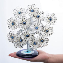 Load image into Gallery viewer, White Flowers Themed Evil Eye Desktop Ornament - Ornament