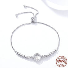 Load image into Gallery viewer, White Stone and Blue Enamel Evil Eye Silver Bracelet - Bracelet