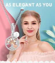 Load image into Gallery viewer, White Stone and Rose Gold Colored Tree of Life Pendant and Necklace - Pendant