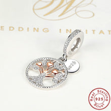 Load image into Gallery viewer, White Stone and Rose Gold Colored Tree of Life Pendant and Necklace - Pendant