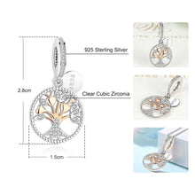 Load image into Gallery viewer, White Stone and Rose Gold Colored Tree of Life Pendant and Necklace - Pendant