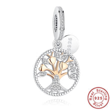 Load image into Gallery viewer, White Stone and Rose Gold Colored Tree of Life Pendant and Necklace - Pendant