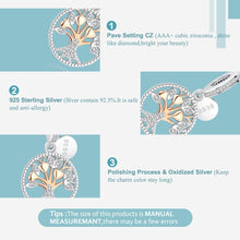 Load image into Gallery viewer, White Stone and Rose Gold Colored Tree of Life Pendant and Necklace - Pendant