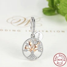Load image into Gallery viewer, White Stone and Rose Gold Colored Tree of Life Pendant and Necklace - Pendant