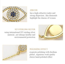 Load image into Gallery viewer, White Stone Dual Evil Eye Silver Necklaces - NecklaceRose Gold