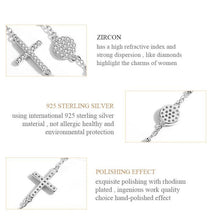 Load image into Gallery viewer, White Stone Evil Eye with Holy Cross Silver Necklace - NecklaceGold