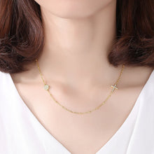 Load image into Gallery viewer, White Stone Evil Eye with Holy Cross Silver Necklace - NecklaceGold