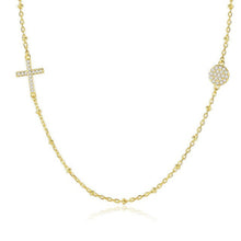 Load image into Gallery viewer, White Stone Evil Eye with Holy Cross Silver Necklace - NecklaceGold