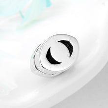 Load image into Gallery viewer, White Stone Eye Shaped Evil Eye Silver Charm Bead - Charm Bead