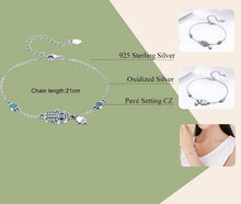 Load image into Gallery viewer, White Stone Hamsa Hand with Three Evil Eyes Silver Bracelet - Bracelet
