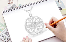 Load image into Gallery viewer, White Stone Studded Circular Evil Eye Silver Pendant and Necklace - NecklaceOnly Pendant
