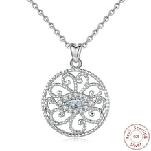 Load image into Gallery viewer, White Stone Studded Circular Evil Eye Silver Pendant and Necklace - NecklaceOnly Pendant