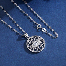 Load image into Gallery viewer, White Stone Studded Circular Evil Eye Silver Pendant and Necklace - NecklaceOnly Pendant